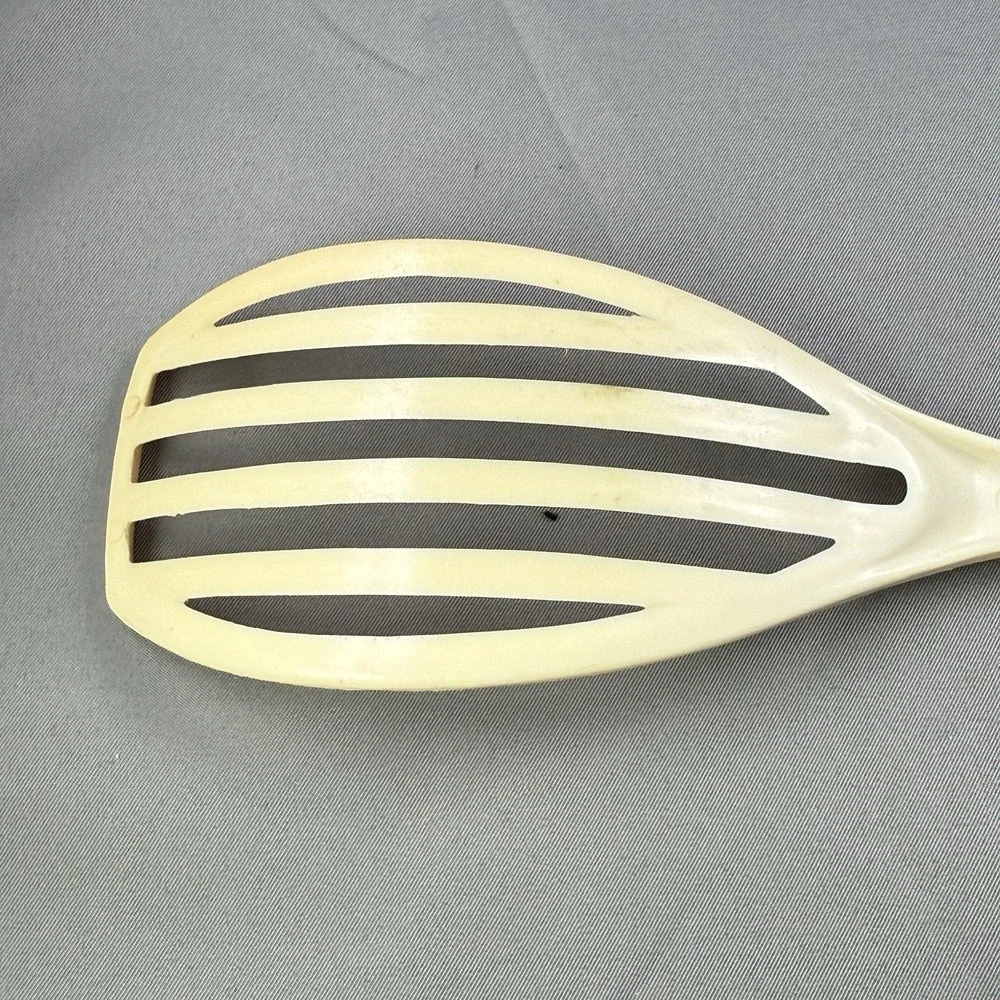 Vintage Foley Cream Plastic‎ Slotted Spoon Mid Century Kitchen Utensil USA
